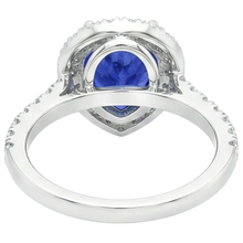 natural round sapphire 6ct ring front view