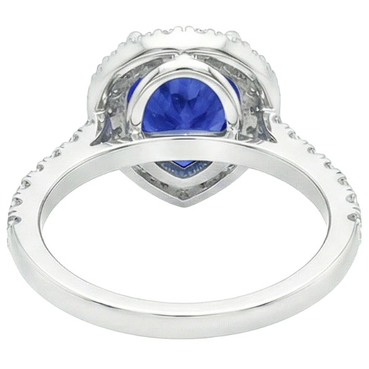 natural round sapphire 6ct ring front view