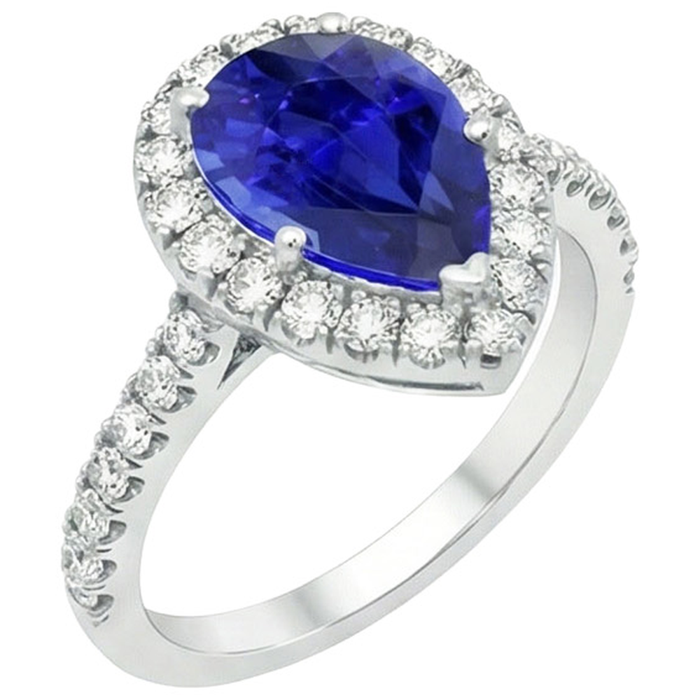 natural round sapphire 6ct ring close up detail