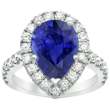natural round sapphire 6ct ring top view