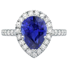 natural round sapphire 6ct ring profile view