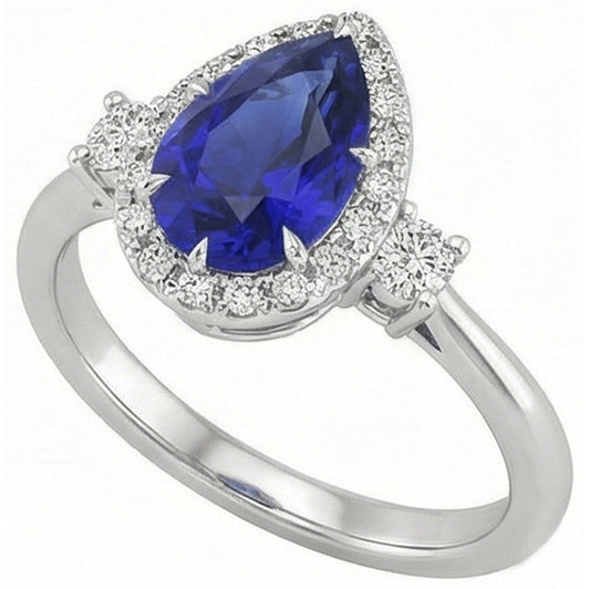 natural round sapphire 5ct ring side angle