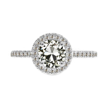 Real Fine Diamond Halo Engagement Ring 2 ct 14K White Gold – main view