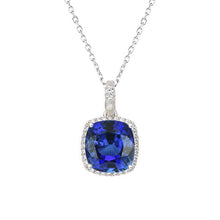 Blue Sapphire Gemstone Pendant 3-ct 14K White Gold – main view