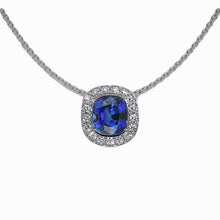 Precious Stone Pendant 14K White Gold with Cornflower Blue Sapphire – main view
