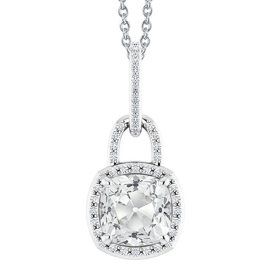 Natural Brilliant Diamond Pendant 6.50 ct 14 Karat White Gold – main view