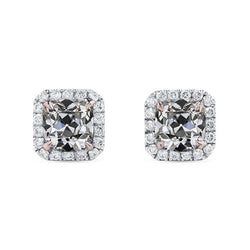 Real Diamond Earrings 6 ct – 14K Two Tone Gold