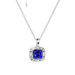 Genuine Blue Sapphire Precious Stone Pendant 1 ct – 14K White