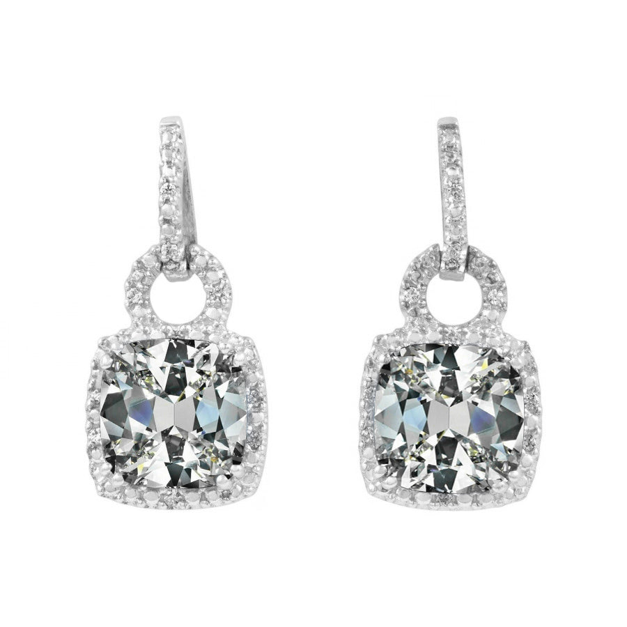 Fine Fine Diamond Drop Earrings 3.50 ct – main view