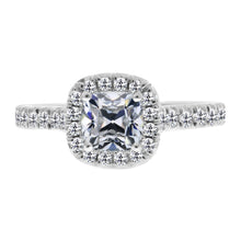 Brilliant Diamond Cushion Halo Ring in 14 Karat White Gold – main view