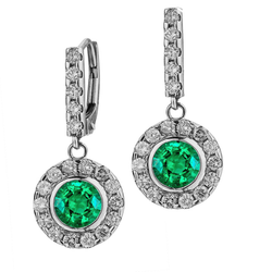 Brilliant Gemstone Earring – Colombian Emerald 1.50 ct by