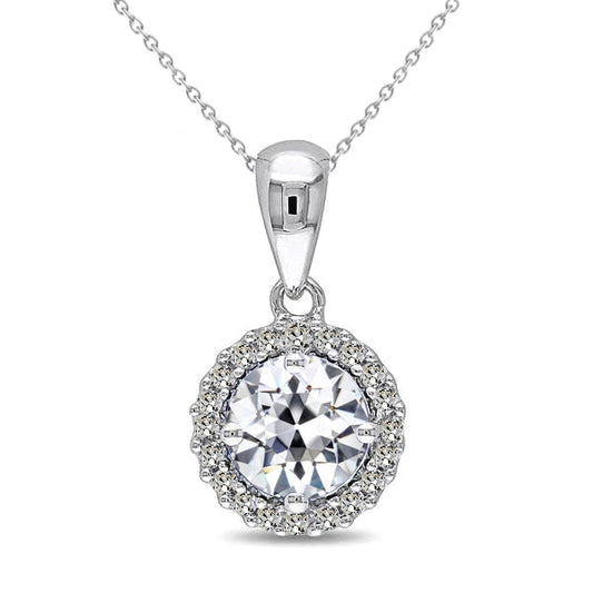 Authentic Brilliant Diamond Halo 1.50 ct 14K White Gold – main view
