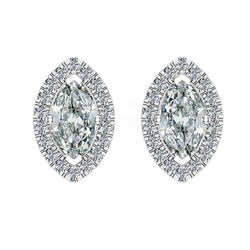 Brilliant Diamond Stud Earrings – Antique Cushion 2 ct 14K White