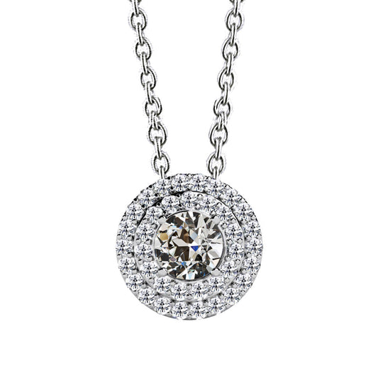 Brilliant Diamond Old Mine Cut Halo in 14 Karat White Gold – main view