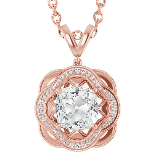 Cushion Cut Diamond ring in 14K Rose Gold – main view