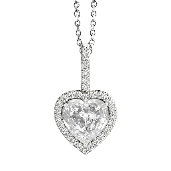 Natural Diamond Pendant 2 ct 14K White Gold – main view