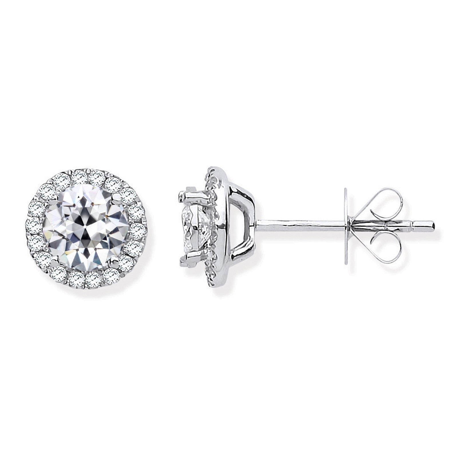 Real Brilliant Diamond Drop Earrings 3.50 ct 14K White Gold – main view