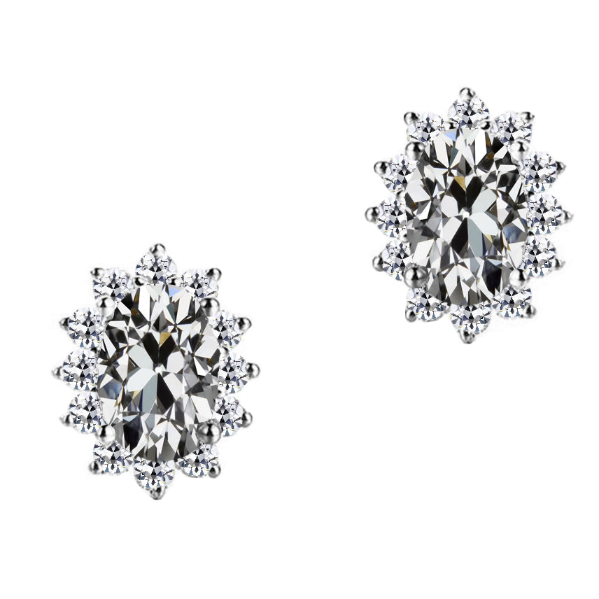 Brilliant Diamond Stud Earrings 7-ct 14K White Gold – main view