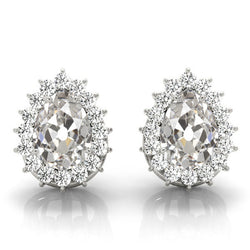 Authentic Old Mine Cut Fine Diamond Drop Earrings – 3 ct in 14K