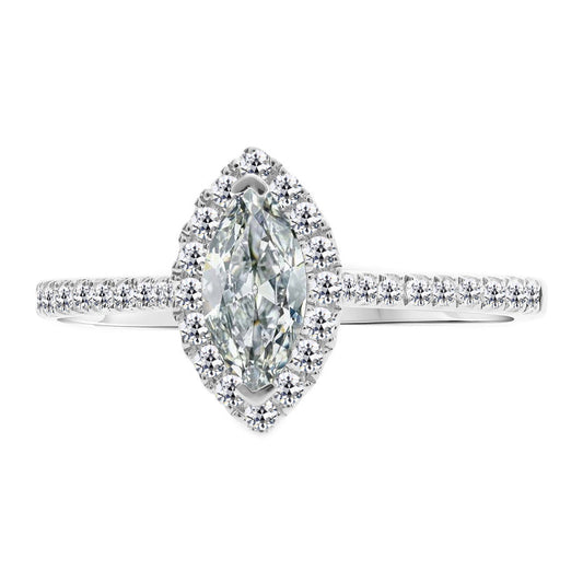 Diamond Halo Setting Ring 1.50-ct 14K White Gold – main view