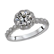 Antique Cushion Diamond ring in 14K White Gold – main view
