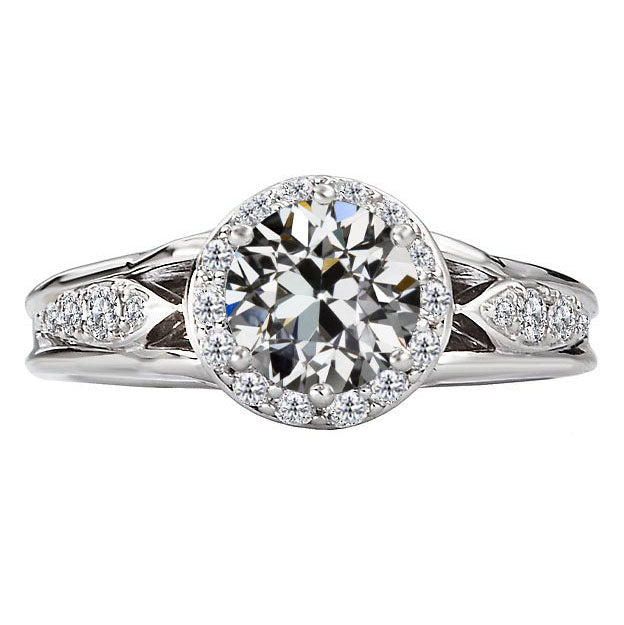 Halo Setting Ring 14K White Gold with Brilliant Diamond – main view