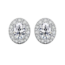 Diamond Antique Cushion Earrings in 14K White Gold – main view