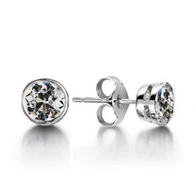Brilliant Diamond Old Mine Cut Earrings in 14 Karat White Gold – main view