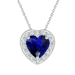 Real Cornflower Blue Sapphire Stone Pendant Necklace 3 ct – 14K