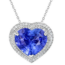 Genuine Royal Blue Sapphire Stone Pendant Necklace 4.50 ct 14 Karat White Gold – main view
