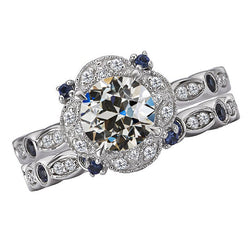 Engagement Ring 14K White Gold – Fine Diamond Antique Cushion 5