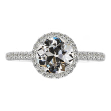 Genuine Diamond Halo Ring 2.50 ct 14K White Gold – main view