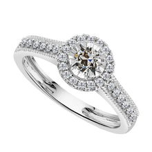 Diamond Halo Setting Ring 3-ct 14 Karat White Gold – main view