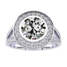 Brilliant Diamond Antique Cushion Halo Ring in 14 Karat White Gold – main view