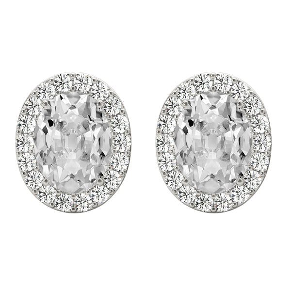 Natural Brilliant Diamond Earrings 11.25 ct 14K White Gold – main view