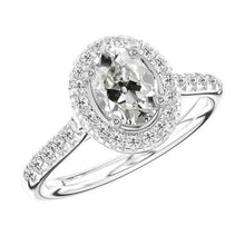 Fine Diamond Halo Ring 3-ct 14 Karat White Gold – main view