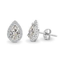 Earth-Mined Diamond Earrings 4 ct 14 Karat White Gold – main view