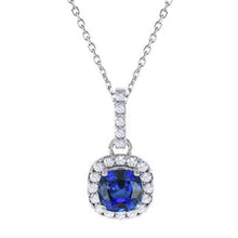 Royal Blue Sapphire Gemstone Pendant 2-ct 14K White Gold – main view
