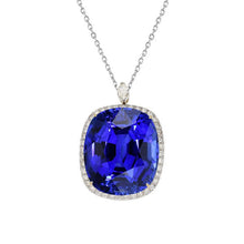 Blue Sapphire Gemstone Pendant 5-ct 14 Karat White Gold – main view