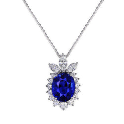 Authentic Oval Cut Cornflower Blue Sapphire Gemstone Pendant – 1