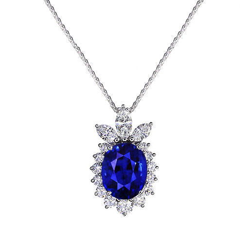 Luxury Cornflower Blue Sapphire Gemstone Pendant 1 ct – main view