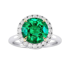 Dazzling GIA Certified Fine Emerald Colored Stone Ring – 4 ct
