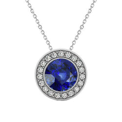 Bezel Set Precious Stone Pendant – Cornflower Blue Sapphire 2 ct