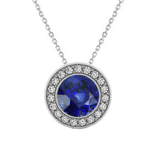 Real Cornflower Blue Sapphire Precious Stone Pendant 2 ct 14K White Gold – main view