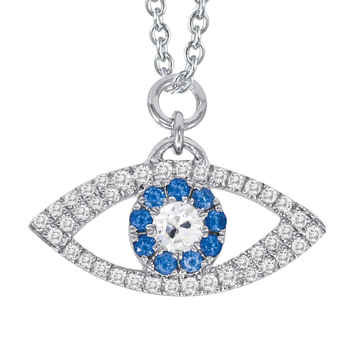 Pendant Necklace 14K White Gold with Brilliant Diamond – main view