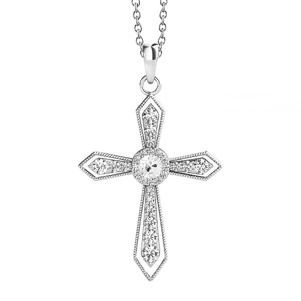 Authentic Brilliant Diamond Pendant 1.50 ct 14 Karat White Gold – main view