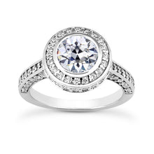 Halo Round Old Miner Natural Earth Mined Diamond Ring With Accents Bezel Set 5.75 Carats