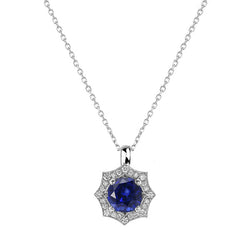 Fine Blue Sapphire Precious Stone Pendant 1 ct – 14 Karat White