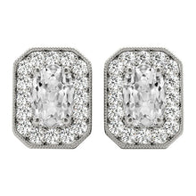 Brilliant Diamond Antique Cushion Earrings in 14 Karat White Gold – main view