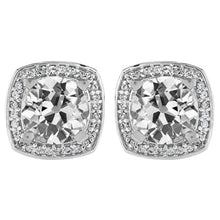 Brilliant Diamond Old Mine Cut Earrings in 14K White Gold – main view